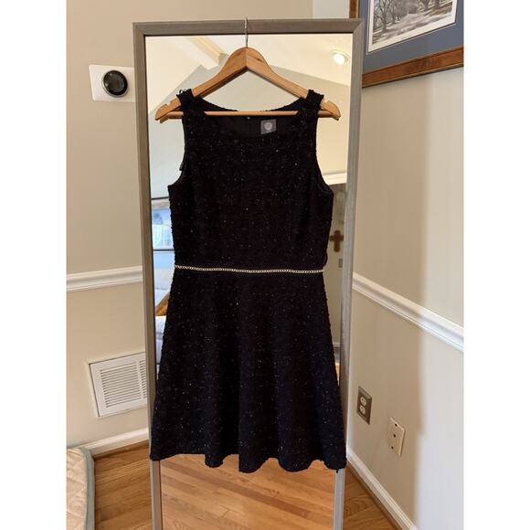 Vince Camuto Black Tweed Sleeveless Fit & Flare Dress Women’s Size 10 - Picture 1 of 5